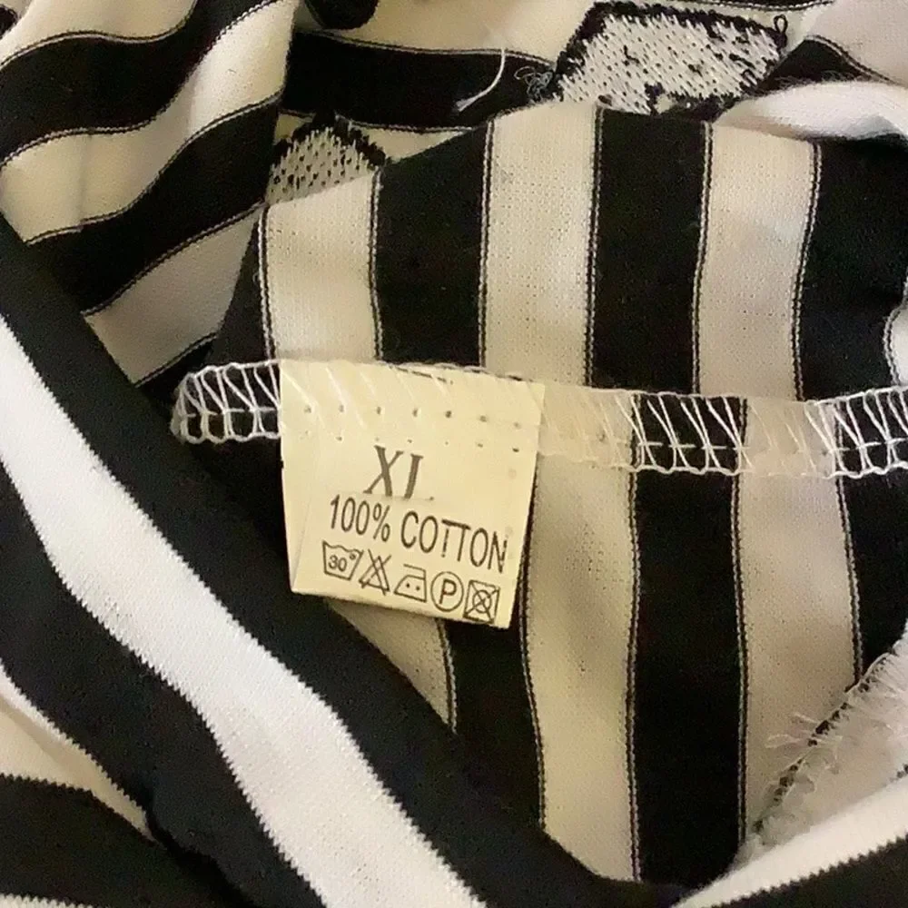 Striped Skull Hearts Dog Shirt